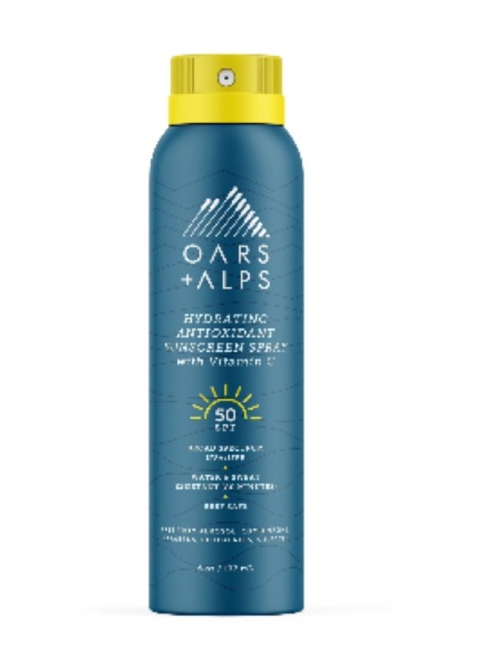 New Oars + Alps Hydrating
Antioxidant SPF 50
Spray Sunscreen